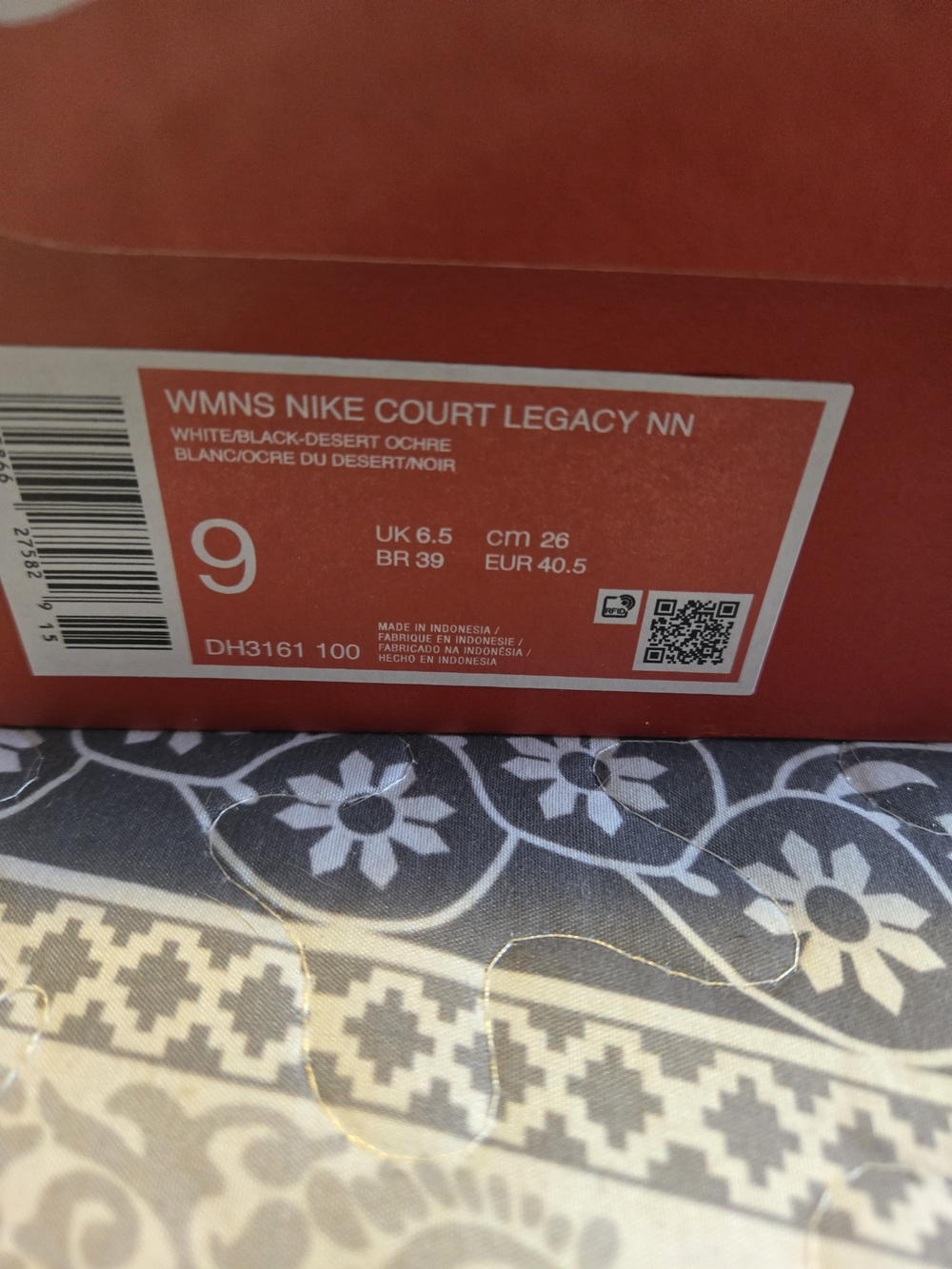 Women's Nike Court Legacy White Black Desert Ochre NWT Size 9 - Picture 6 of 6